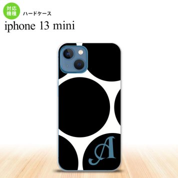 iPhone13mini iPhone13 mini ケース ハードケース 水玉 B 白 黒 +アルファベット  nk-i13m-1114i