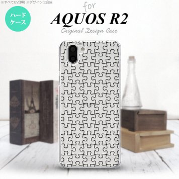AQUOS R2 アクオス アール2 SH-03K SHV42 専用 スマホケース カバー ハードケース パズル line黒 nk-r2-1214[スマホ,スマホケース,スマホカバー,ケース,カバー,ジャケット]