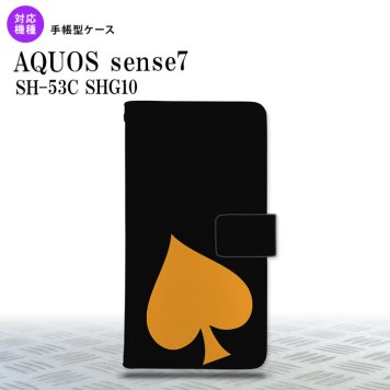 sense7 sense7 手帳型スマホケース カバー トランプ スペード 黒 オレンジ 2022年 11月発売 nk-004s-sens7-dr544