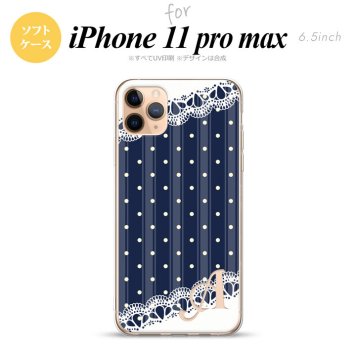 iPhone11ProMax iPhone11pro max スマホケース ソフトケース ドット レース C 紺 +アルファベット メンズ レディース nk-i11pm-tp1612i