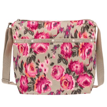 レスポートサック LeSportsac バッグ ショルダーバッグ 斜めがけバッグ 7562 E143 SMALL CLEO CROSSBODY スモールクレオ クロスボディ NIGHT BLOOMS BLUE ベージュ+ピンク系マルチ