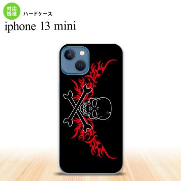 iPhone13mini iPhone13 mini ケース ハードケース ドクロ 黒 横 赤  nk-i13m-876