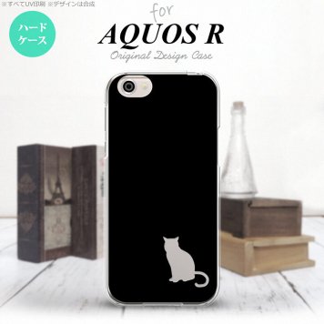 【SH03J】【スマホケース/スマホカバー】【アクオス R】SH03J スマホケース AQUOS R SH-03J カバー アクオス R 猫(影) 黒×クリア nk-sh03j-430【メール便送料無料】