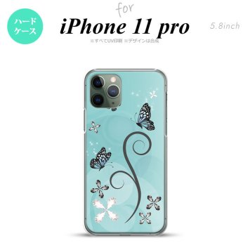 iPhone11Pro iPhone11 Pro スマホケース ハードケース バタフライ 蝶 D 水色 メンズ レディース nk-i11p-226