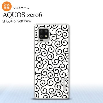SHG04 SHG04 ZERO6 AQUOS zero6 スマホケース ソフトケース 唐草 白 黒 +アルファベット メンズ レディース nk-zero6-tp1133i