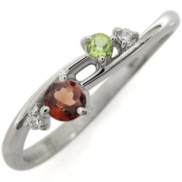 プラチナ シンプルリング ガーネットリング 上品 婚約指輪