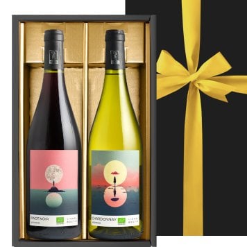 敬老の日 ペアギフトお酒 紅白ワイン 2本セット【無料 リボン包装 メッセージカード】 フランス ラングドック ビオディナミ 自然派 赤ワイン ピノ・ノワール 白ワイン シャルドネ 750ml 贈答 内祝 結婚祝い 会社 退職祝 還暦 送料無料