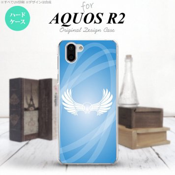 AQUOS R2 アクオス アール2 SH-03K SHV42 専用 スマホケース カバー ハードケース 翼(光) 青 nk-r2-463[スマホ,スマホケース,スマホカバー,ケース,カバー,ジャケット]