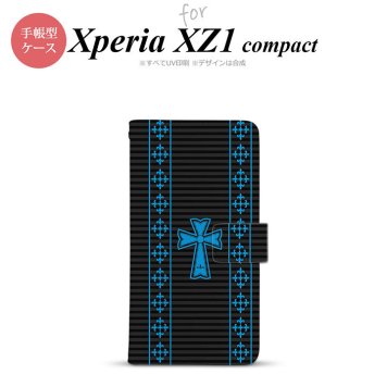 【手帳型 スマホ カバー ケース】【SO02K】【エクスペリア XZ1】手帳型 ケース SO-02K スマホ カバー Xperia XZ1 Compact エクスペリア ゴシック 黒×水色 nk-004s-so02k-dr1009【メール便送料無料】