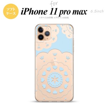 iPhone11ProMax iPhone11pro max スマホケース ソフトケース レース クリア 青 メンズ レディース nk-i11pm-tp1485