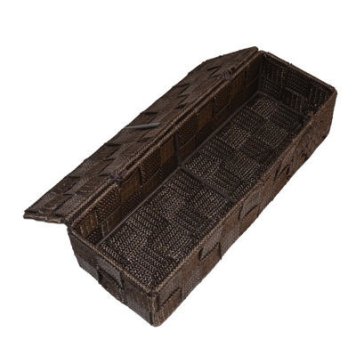 ちどり産業 収納バスケット カラーPP ダークブラウン 幅26×奥行9×高さ5.5cm 58-80DBR 4517657588080