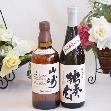 贈り物ギフト ジャパニーズウイスキーと本格麦焼酎対決セット 山崎700ml独奏会 常圧粗濾過27°(大分県)720ml