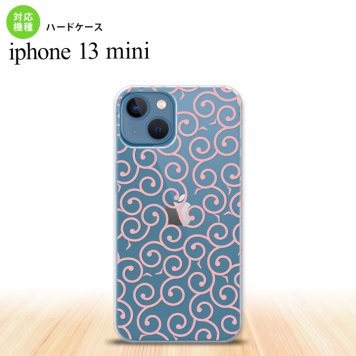 iPhone13mini iPhone13 mini ケース ハードケース 唐草 クリア ピンク  nk-i13m-1125