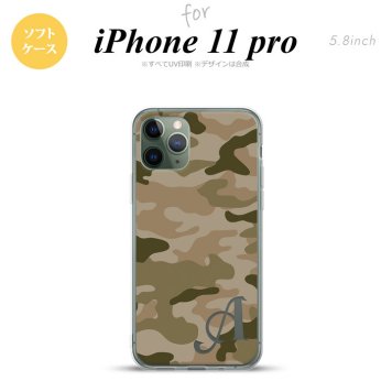 iPhone11Pro iPhone11 Pro スマホケース ソフトケース ウッドランド 迷彩 C 緑 +アルファベット メンズ レディース nk-i11p-tp1159i