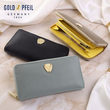 長財布 レディース ブランド 本革 使いやすい 大容量 軽量 ラウンドファスナー長財布 牛革 GOLD PFEIL バイカラー ゴールドファイル 本革財布 レディース財布 COCORU じゃばら 収納力 ギフト プレゼント 40代 50代 女性 4FA (09000788r)