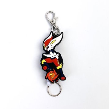 ポケットモンスター ラバーリール キーホルダー エースバーン ポケモン リール付き