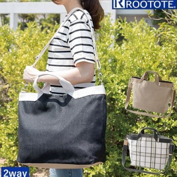 Rootote ルートート トートバッグ サイドポケット MEDIUM ミディアム 2WAY ショルダー シンプル 軽い 軽量 レディース