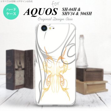 【SH04H】【スマホケース/スマホカバー】【アクオス ゼータ】SH04H スマホケース AQUOS ZETA SH04H カバー アクオス ゼータ ピンスト 白×黄 nk-sh04h-1247【メール便送料無料】