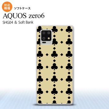 SHG04 SHG04 ZERO6 AQUOS zero6 スマホケース ソフトケース トランプ クラブ ベージュ 黒 メンズ レディース nk-zero6-tp533