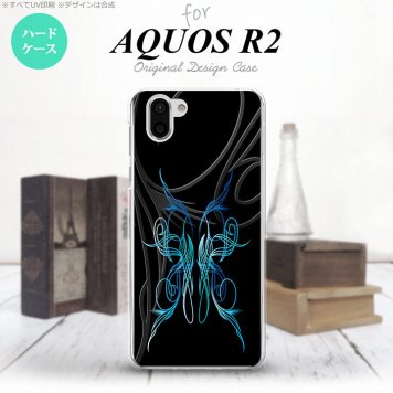 AQUOS R2 アクオス アール2 SH-03K SHV42 専用 スマホケース カバー ハードケース ピンスト 黒×青 nk-r2-1242[スマホ,スマホケース,スマホカバー,ケース,カバー,ジャケット]