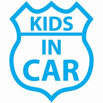 KIDS IN CAR ステッカー ライトブルー ルート66 カーステッカー シール sticker 安全対策 あおり運転 かっこいい おしゃれ かわいい 車ステッカー ステッカー 車 サインステッカー ドライブ 防水 屋外 屋内 カーサイン