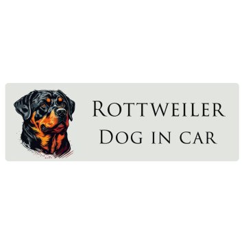 イラスト付 ドッグ カーステッカー Dog in Car ロットワイラー A タイプ セーフティサイン 犬種別 長方形 15x5cm シール リア あおり運転対策 Dog Sticker 安全対策 カーサイン