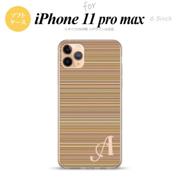 iPhone11ProMax iPhone11pro max スマホケース ソフトケース ボーダー 細 茶 +アルファベット メンズ レディース nk-i11pm-tp1289i