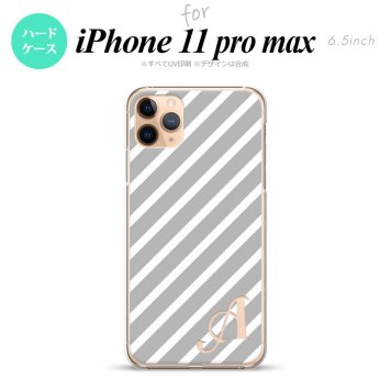 iPhone11ProMax iPhone11pro max スマホケース ハードケース ストライプ グレー 白 +アルファベット メンズ レディース nk-i11pm-713i