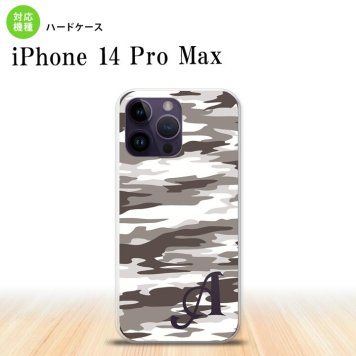 iPhone14 ProMax iPhone14 Pro Max スマホケース 背面ケース ハードケース タイガー 迷彩 B グレー +アルファベット 2022年 9月発売 nk-i14pm-1161i