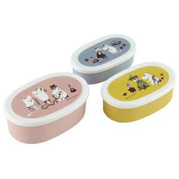 ムーミン くすみカラー 抗菌食洗機対応シール容器 3Pセット ※送料無料(北海道・沖縄は除く)