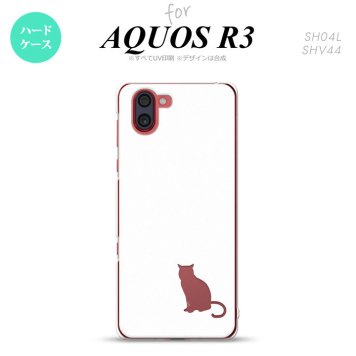 SH-04L SHV44 R3 AQUOS R3 スマホケース カバー 猫 影 白 クリア nk-r3-428