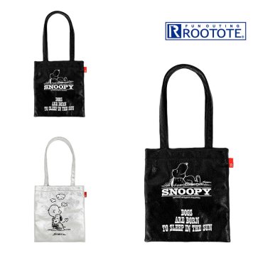 【クリックポスト/時間指定不可】【ROOTOTE】8446 IP.BR.メタリック.Peanuts-0Q トートバッグ スヌーピー かわいい 普段使い レディース ギフト ブラック