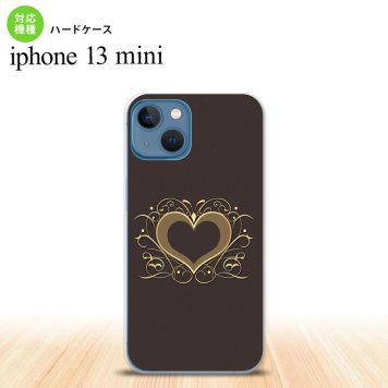 iPhone13mini iPhone13 mini ケース ハードケース ハート 飾り 茶  nk-i13m-611