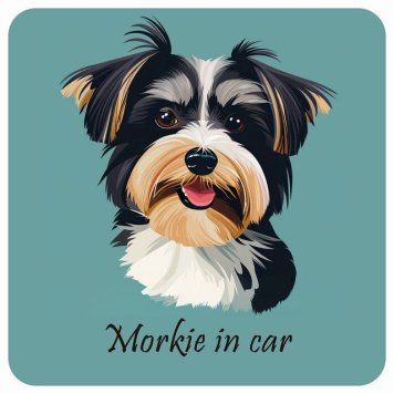 ドッグ カーステッカー イラスト付 Dog in Car マルーキー Bタイプ セーフティサイン 犬種別 正方形 13x13cm シール リア あおり運転対策 Dog Sticker 屋外 屋内 防水 かわいい おしゃれ 安全対策 カーサイン