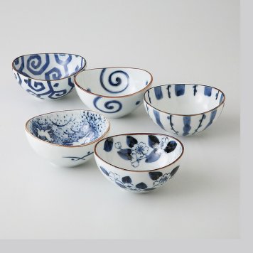 染工房楕円小鉢揃 磁器 美濃焼 やきものの里から、暮らしを贈ります。　ギフト 食器 セット テーブルウェア