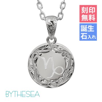 ハワイアンジュエリー ネックレス イニシャル シルバー ネックレス 刻印 無料 誕生石入れ可 ラウンド シルバー925 ギフトラッピング可能 長さ選べる メンズ レディース プレゼント ハロウィン 【品番：CG-SP316】