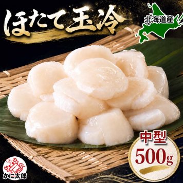 中型　冷凍ホタテ貝柱玉冷　Mサイズで500ｇ（13～15玉入り・刺身用）　海鮮ほたてお取り寄せ