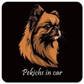 イラスト付 Dog in Car ペキックス Aタイプ カーサイン 車 マグネットステッカー 犬 マグネット 強力 13x13cm 正方形 おしゃれ かわいい ドラレコステッカー 安全対策 危険運転 煽り運転 アニマル 動物 犬種別 屋外 防水 屋内