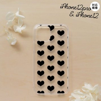 iPhone12/iPhone12pro iPhone12 / iPhone12pro スマホケース ソフトケース ハート A 黒 メンズ レディース nk-i12-tp015