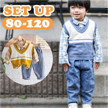 セットアップ ニット ベスト 男の子 通販 パンツ 長ズボン ズボン 長袖シャツ 長袖 シャツ チェックシャツ ニットベスト 子供服 カジュアル 子供用 子供 こども 子ども キッズ 春 秋