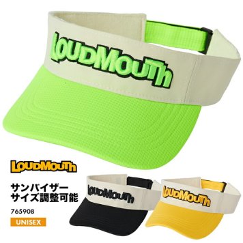 ゴルフウェア ラウドマウス メンズ レディース ユニセックス 軽量 サンバイザー キャップ 帽子 携帯 ポケッタブル コンパクト 収納 ゴルフ ロゴ 派手 ネオン 蛍光 おしゃれ 夏 スポーツ カジュアル LOUDMOUTH