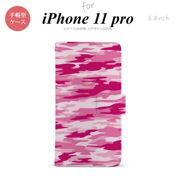 iPhone11Pro iPhone11 Pro 手帳型スマホケース カバー タイガー 迷彩 ピンク  nk-004s-i11p-dr1165