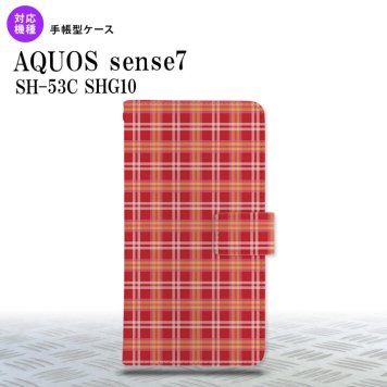 sense7 sense7 手帳型スマホケース カバー チェック 赤 2022年 11月発売 nk-004s-sens7-dr432