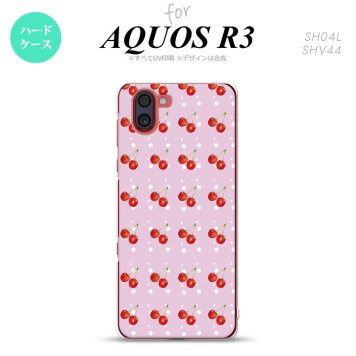 SH-04L SHV44 R3 AQUOS R3 スマホケース カバー さくらんぼ チェリー ピンク nk-r3-178