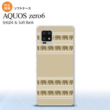 SHG04 SHG04 ZERO6 AQUOS zero6 スマホケース ソフトケース エスニック ゾウ ベージュ メンズ レディース nk-zero6-tp692