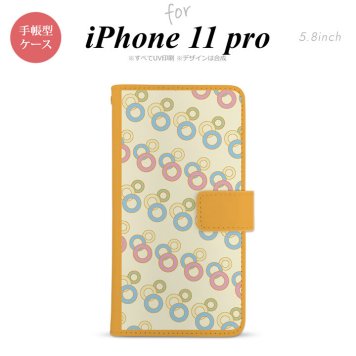 iPhone11Pro iPhone11 Pro 手帳型スマホケース カバー 丸 黄  nk-004s-i11p-dr1661