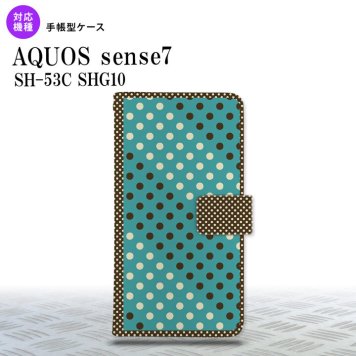 sense7 sense7 手帳型スマホケース カバー ドット 水玉 青緑 茶 2022年 11月発売 nk-004s-sens7-dr1654