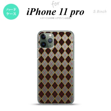 iPhone11Pro iPhone11 Pro スマホケース ハードケース アーガイル クリア 黒 メンズ レディース nk-i11p-1402