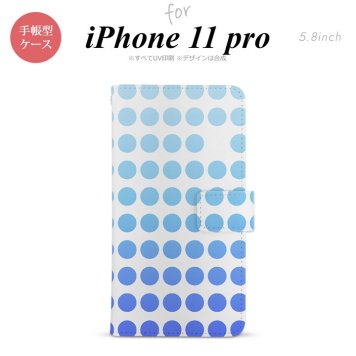 iPhone11Pro iPhone11 Pro 手帳型スマホケース カバー 水玉 青  nk-004s-i11p-dr1376