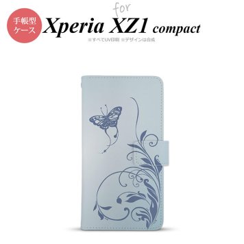 【手帳型 スマホ カバー ケース】【SO02K】【エクスペリア XZ1】手帳型 ケース SO-02K スマホ カバー Xperia XZ1 Compact エクスペリア 蝶と草 青 nk-004s-so02k-dr1633【メール便送料無料】
